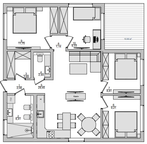 Modüler Ev - 2 102 metrekare plan görseli